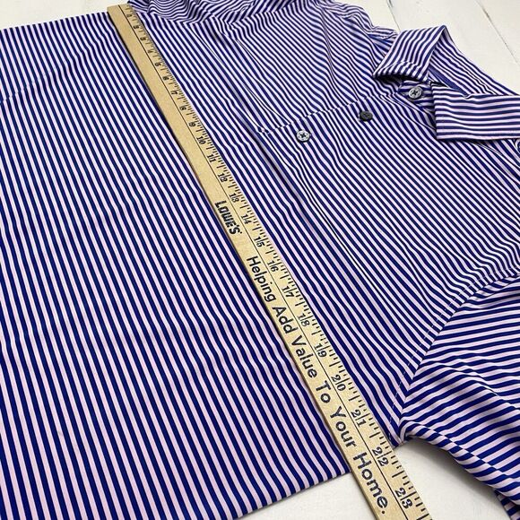 FootJoy Purple Pink Striped FJ Performance Golf Polo Shirt Men's Medium Active - Picture 12 of 12